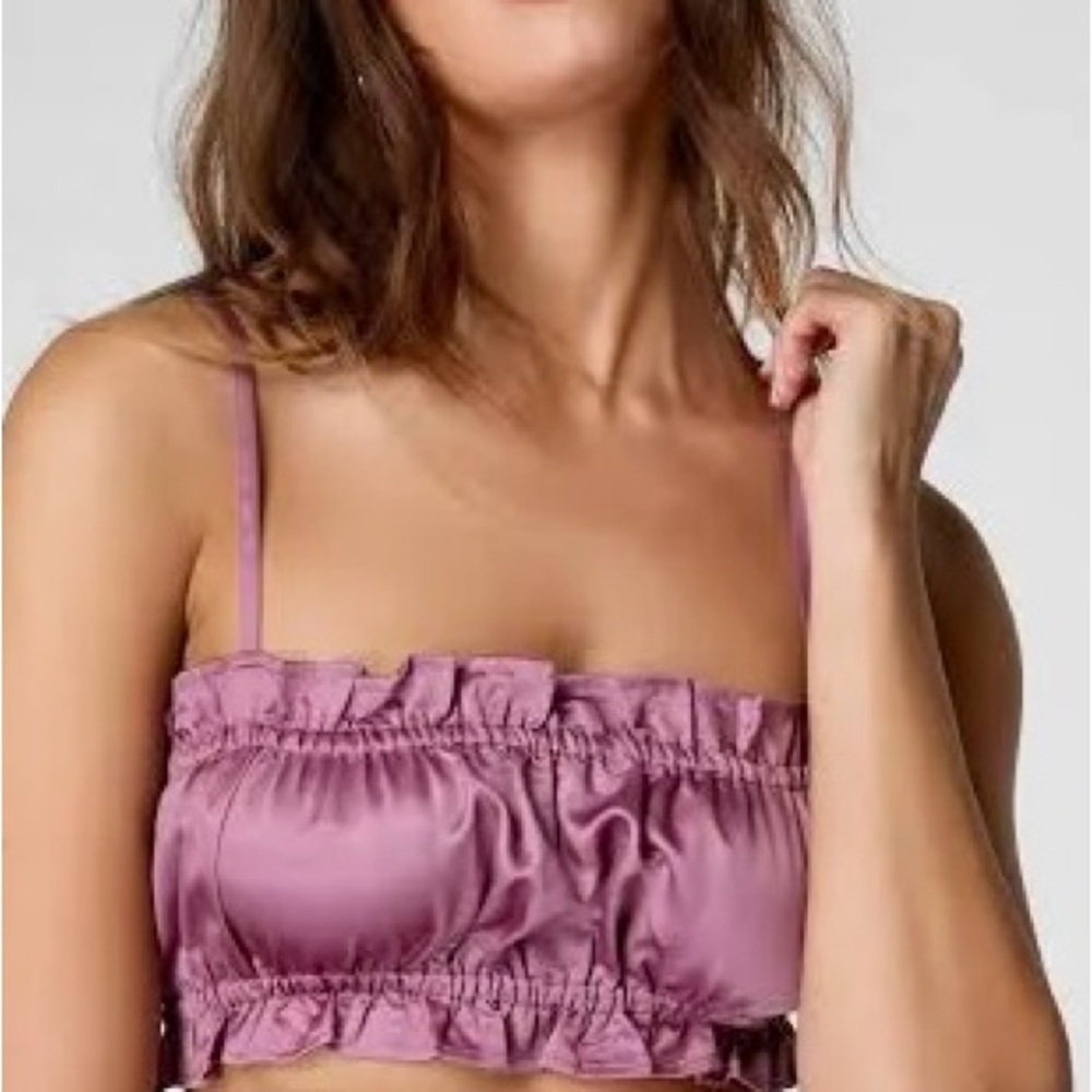 Anthropologie Purple Ruffled Bralette